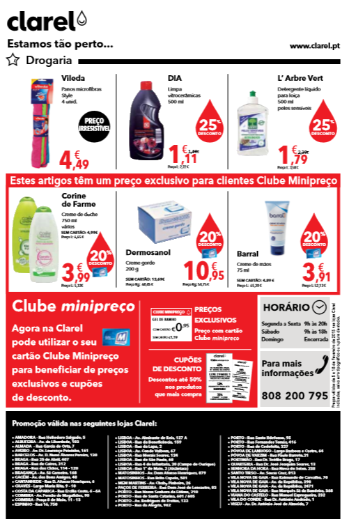 Antevisão folheto Clarel 5a18fev Antevisão folheto Clarel